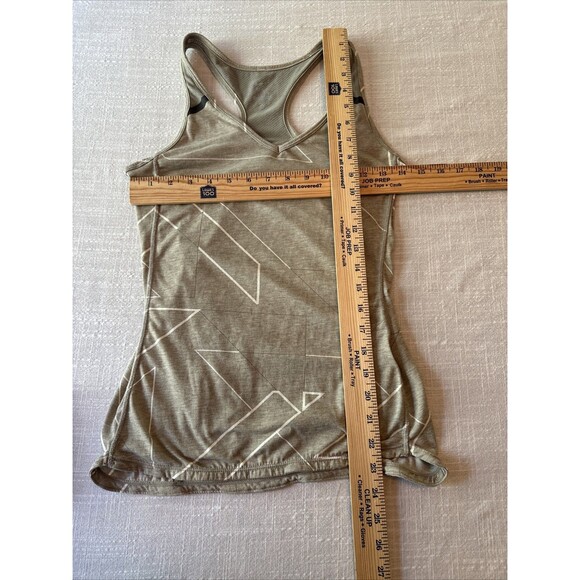 Nike Womens Tank Top Dri Fit Gray Abstract Zipper Back Pocket Size Small - Picture 9 of 9